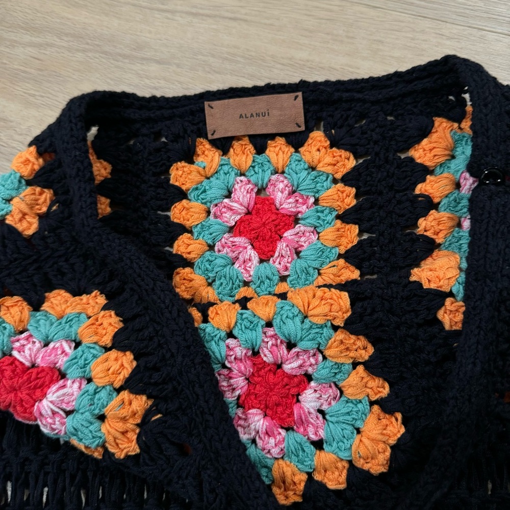 ALANUI Black Crochet Fringe Skirt with Colorful Accents - Xs/S - Picture 5 of 7